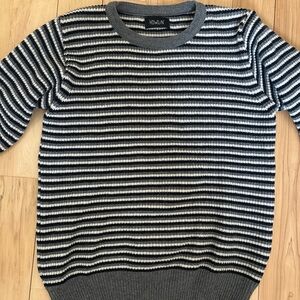 Howlin’ 100% Wool Men's Striped Black and White Crewneck Sweater